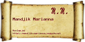 Mandjik Marianna névjegykártya